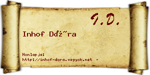 Inhof Dóra névjegykártya